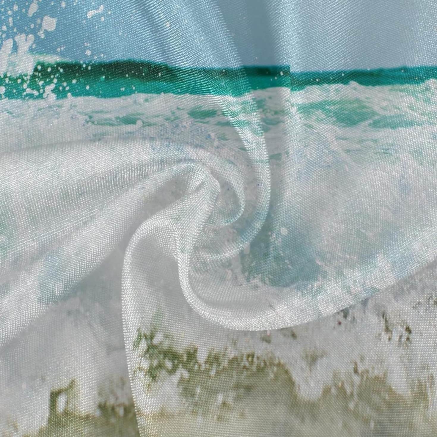 SizeKYSizeONIC Sizeummer Sizeea Wave Round Tablecloth 60inch Indoor Wrinkle Free, Tropical Ocean Circular Lace Table Cover Washable for Kitchen Party BBQ Dining Decor