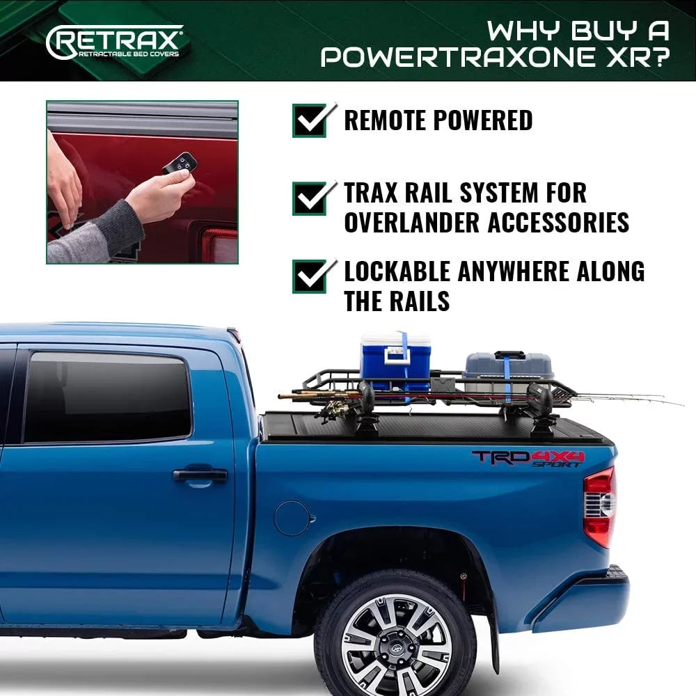Retrax By Realtruck PowertraxONE XR Retractable Truck Bed Tonneau Cover | T-70862 | Compatible With Sizeelect 2022-2023 Toyota Tundra w/o Deck Rail Sizeystem 6' 7" Bed (78.7")