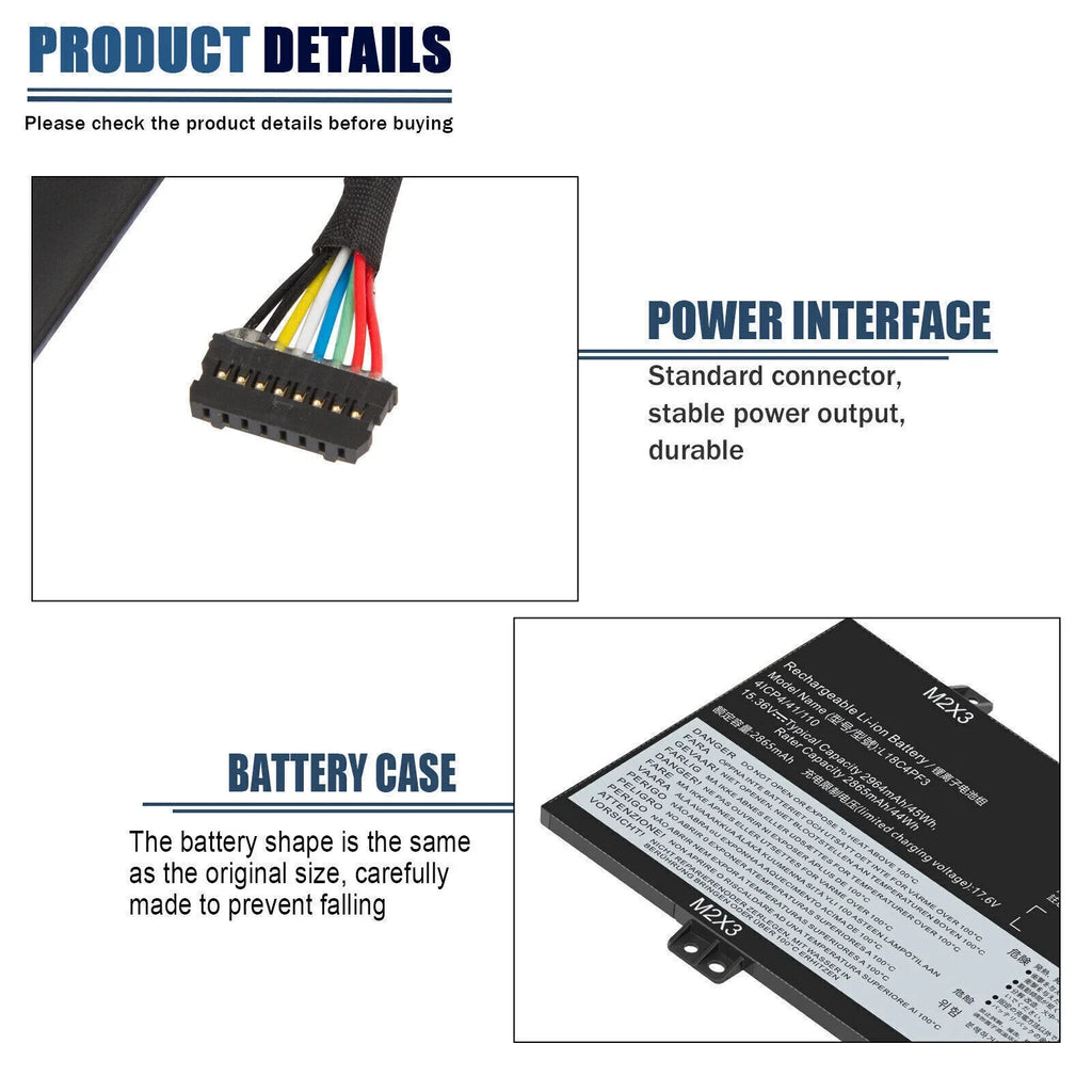 Laptop Battery for Lenovo ThinkPad P43s T490 T495 T14 L18M3P74 02DL007