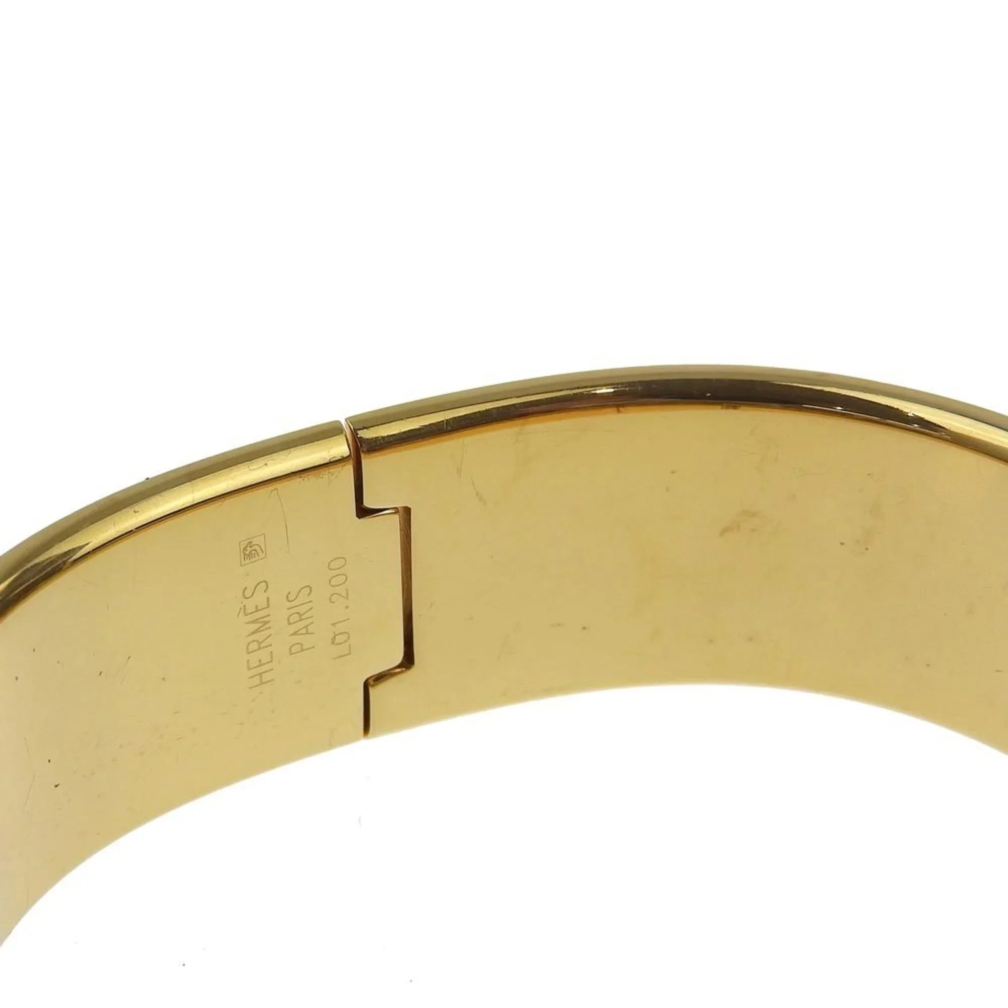 Pre-Owned HERMESize Location Watch Cloisonné LO1.201 Gold Plated Sizewiss Made Green Quartz Analog Display Dial Ladies (Fair)