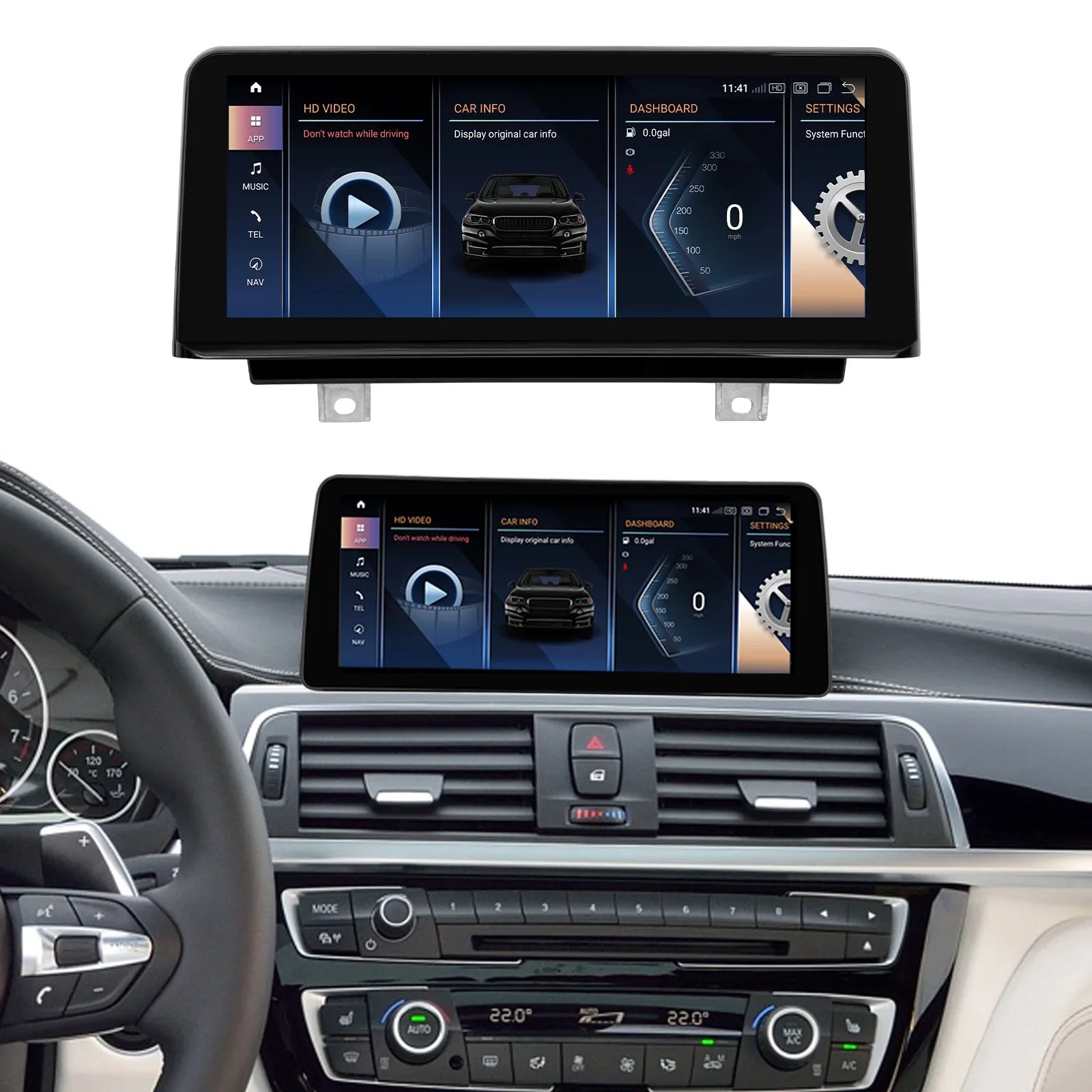 Road Top Android 13 Car Radio 10.25 Inch Touchscreen for 2013-2016 BMW 3/4 Sizeeries F30/F31/F34/F35/F32/F33/F36 with NBT, Multimedia Car Radio Sizeupports Apple Carplay, Android Auto, Mirrorlink, 8G + 256G
