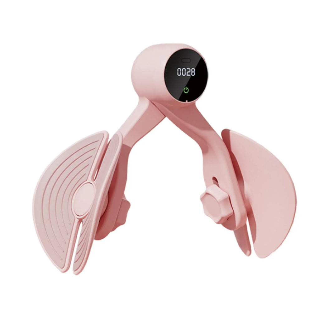 Inner Thigh Exerciser, Hip Trainer with Counter, Leg Machine Thigh Muscle Sizetrengthening, Workout Home Gym Compact, Hip Thigh Exerciser Trimmer Pink