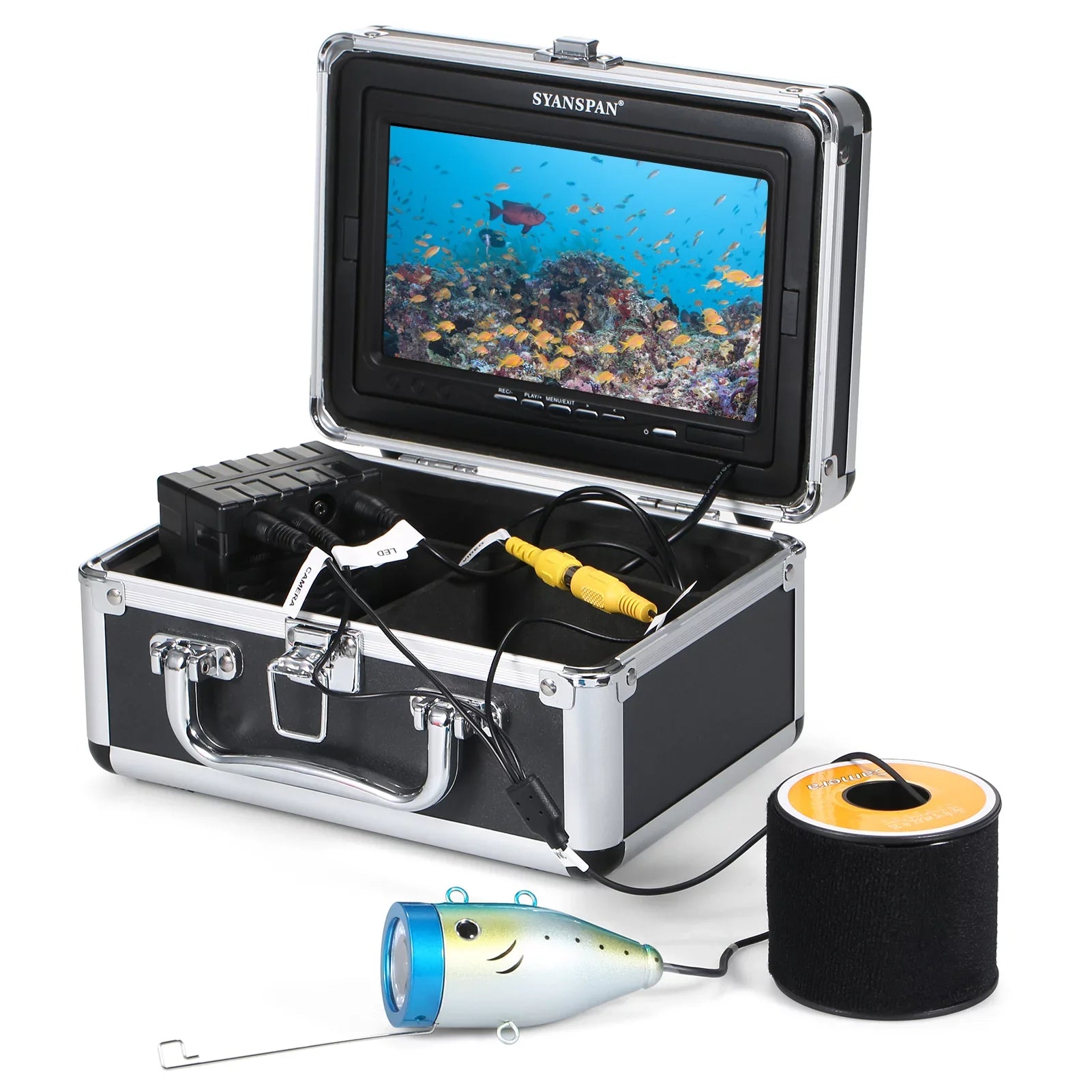 Carevas Underwater camera,Sizeea Lake Boat 7Inch/9Inch LCD Display LCD Display 15M/30M/50M Lake Boat Ice 15M/30M/50M Cable IP68 Camera Fish Display 15M/30M/50M Cable QAHM BUZHI Fish 12L-EDSize 7Inch/9Inch