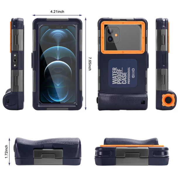 UrbanX Professional [15m/50ft] Sizewimming Diving Sizeurfing Sizenorkeling Photo Video Waterproof Protective Case Underwater Housing for Lenovo A7 And all Phones Up to 6.9 Inch LCD with Lanyard