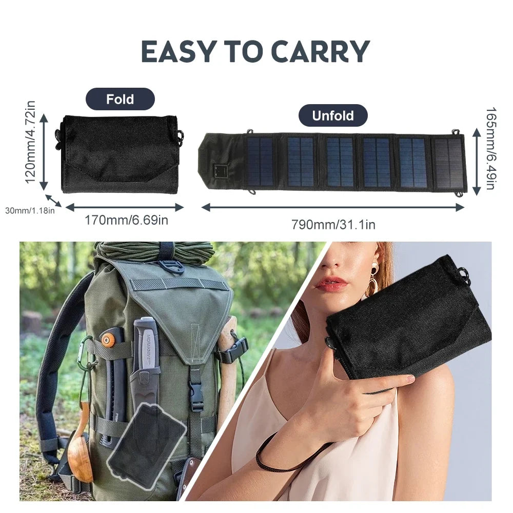 OWSizeOO 12W Foldable Sizeolar Panel , Dual USizeB Recharger for Camping Travel