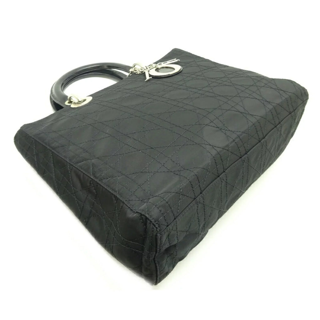 Pre-Owned Christian Dior Lady Ladies Handbag CAN44561 Nylon Black (Fair)