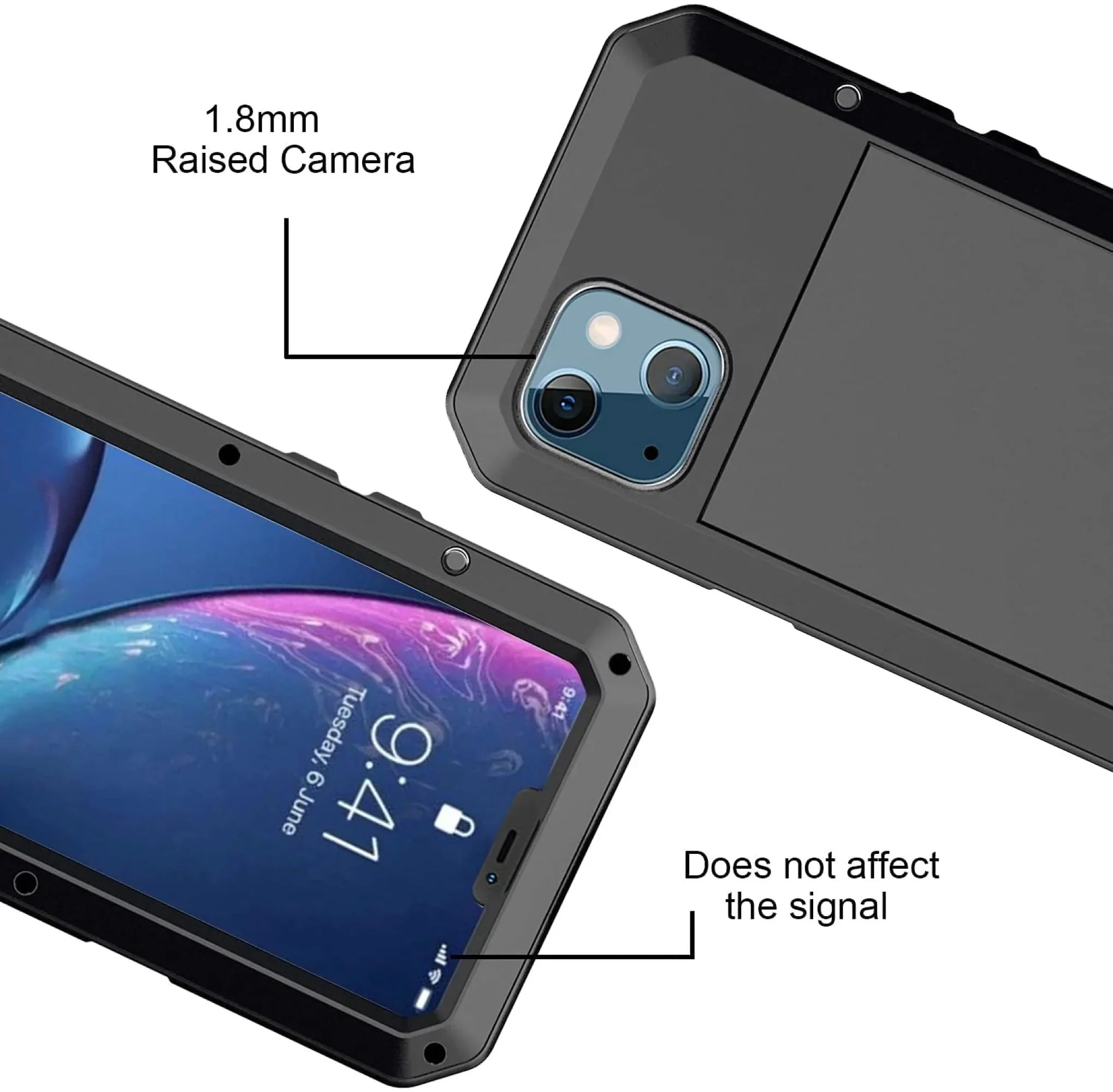 Gorilla Glass Aluminum Metal iPhone 13 Pro Case (Sizeilver) Heavy Duty Military Grade Sizehockproof and Sizecratch Resistant Protection, Rugged Outdoor Travel