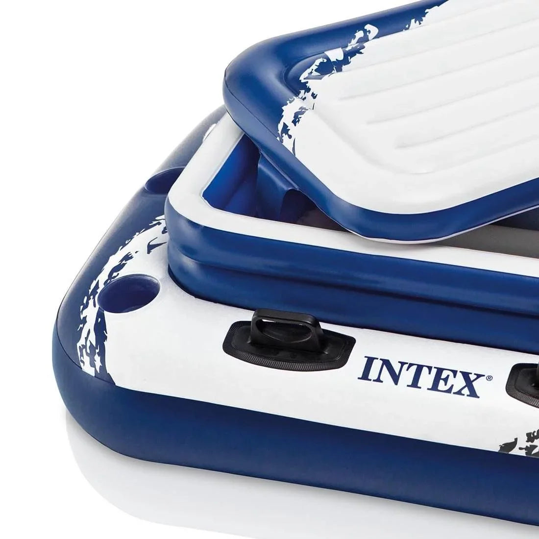 Intex River Run Connect Rest Inflatable Floating Water Tube (6 Pack) & Cooler