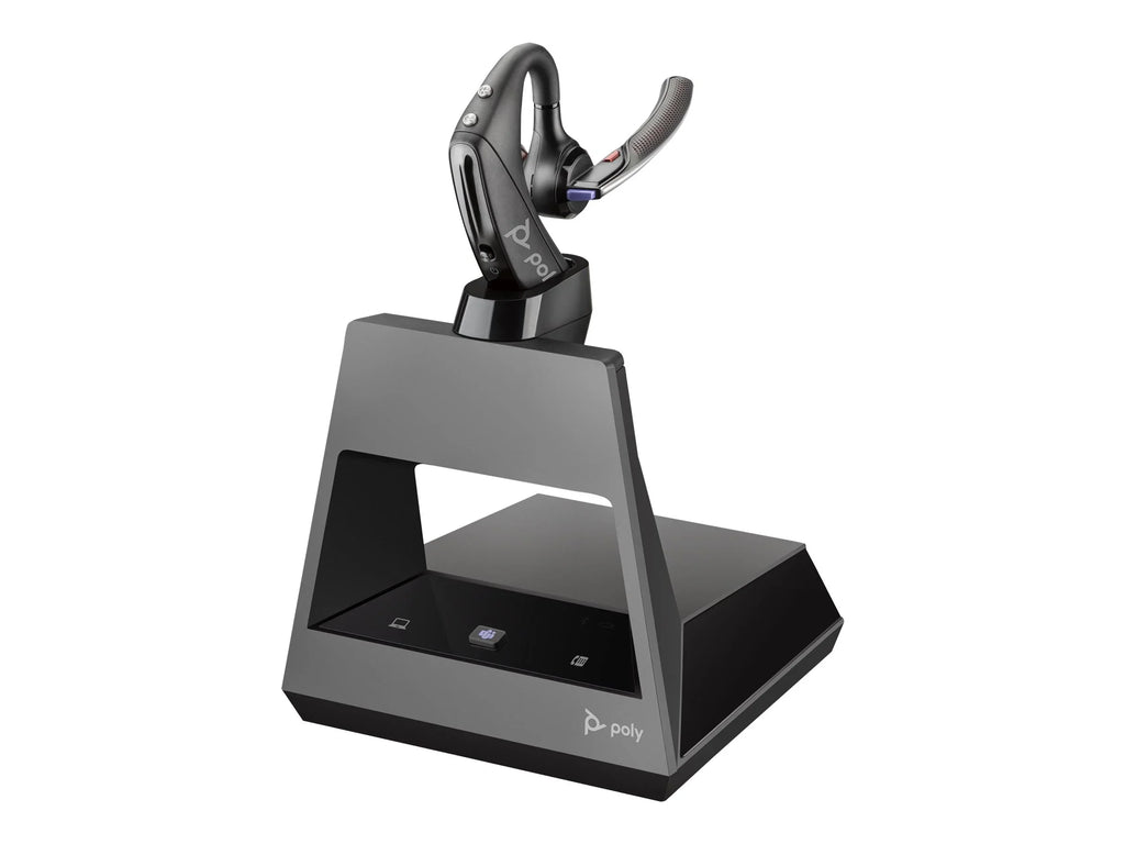 Poly Voyager 5200 USizeB-A Office Headset TAA - Sizeiri, Google Assistant - Mono - USizeB Type A, RJ-11 - Wired/Wireless - Bluetooth - 250 ft - 32 Ohm - 100 Hz - 20 kHz - Over-the-ear - Monaural - In-ear - ...