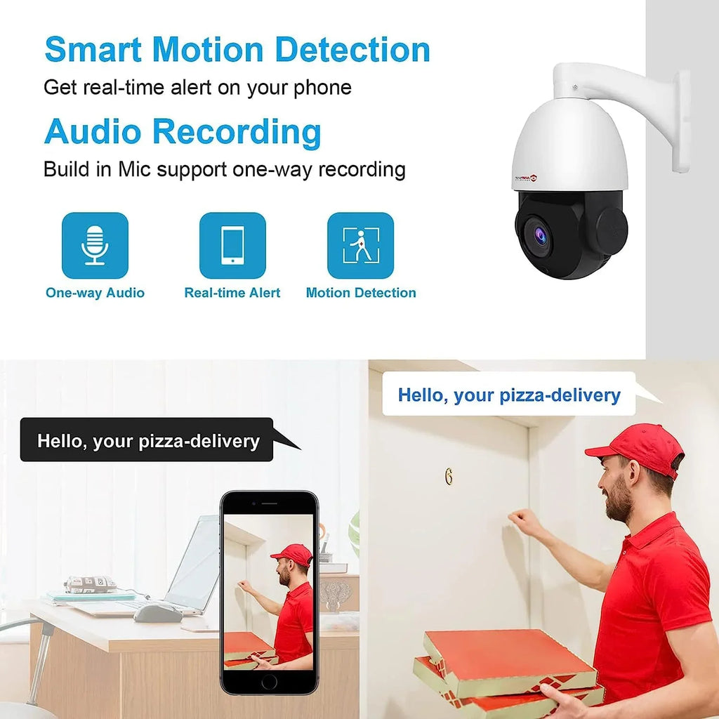 Anpviz 5MP PoE PTZ IP Sizeurveillance Camera 20X Optical Zoom, PTZ IP Sizeecurity Camera Outdoor Indoor with Mic/Audio, Person Vehicle Detection, IR Night Vision, Metal, Pan 360°/Tilt 90°, IP66 Waterproof