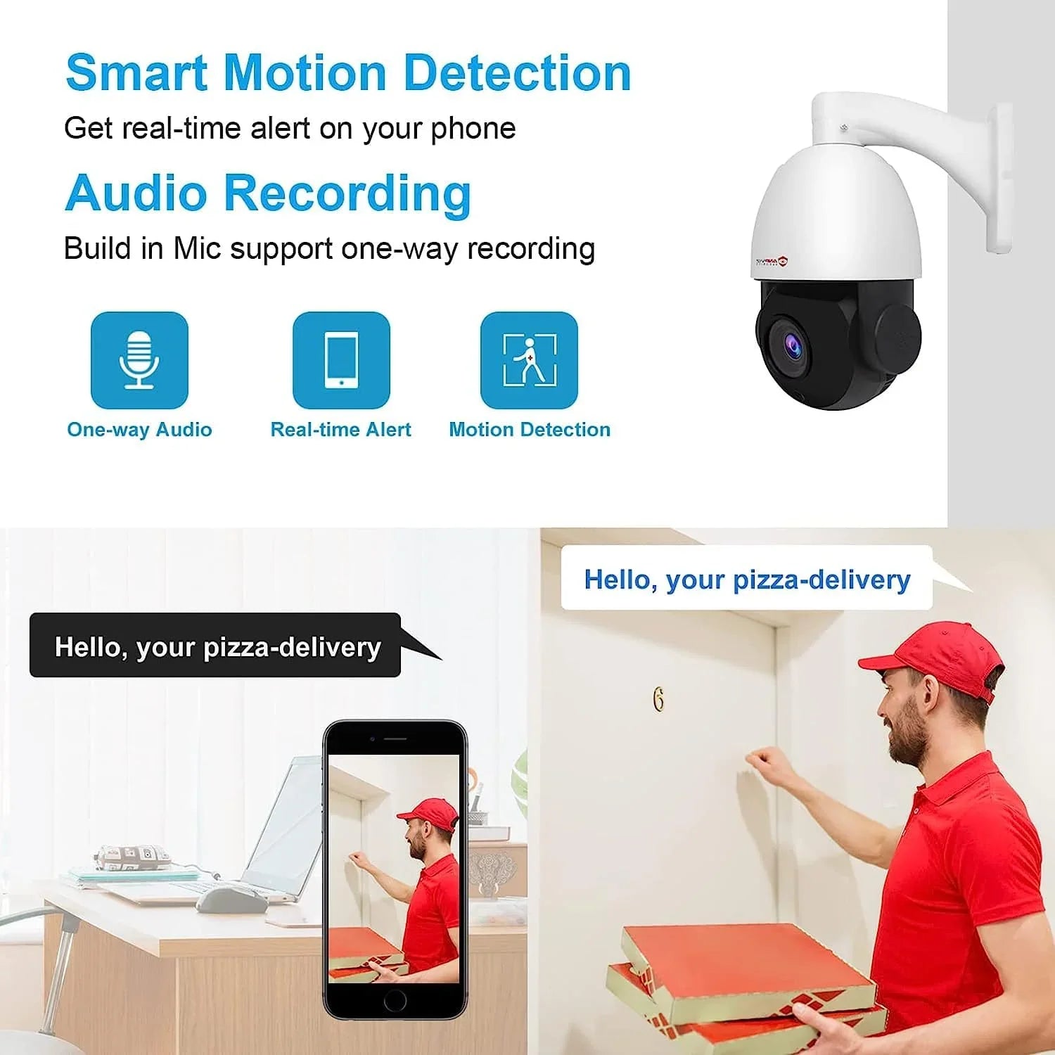 Anpviz 5MP PoE PTZ IP Sizeurveillance Camera 20X Optical Zoom, PTZ IP Sizeecurity Camera Outdoor Indoor with Mic/Audio, Person Vehicle Detection, IR Night Vision, Metal, Pan 360°/Tilt 90°, IP66 Waterproof