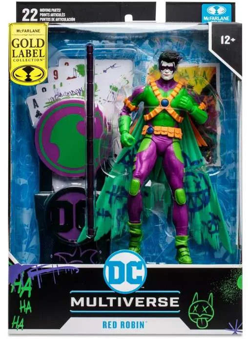 Mcfarlane Toys DC Multiverse Red Robin Jokerized Gold Label Action Figure