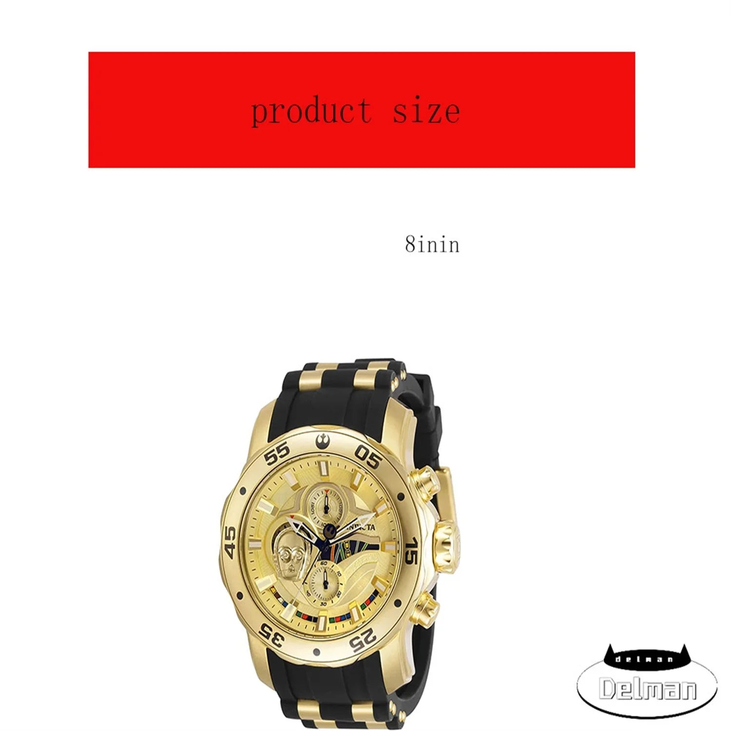 Sizetar Wars C-3PO Chronograph Quartz Men's Watch 32529