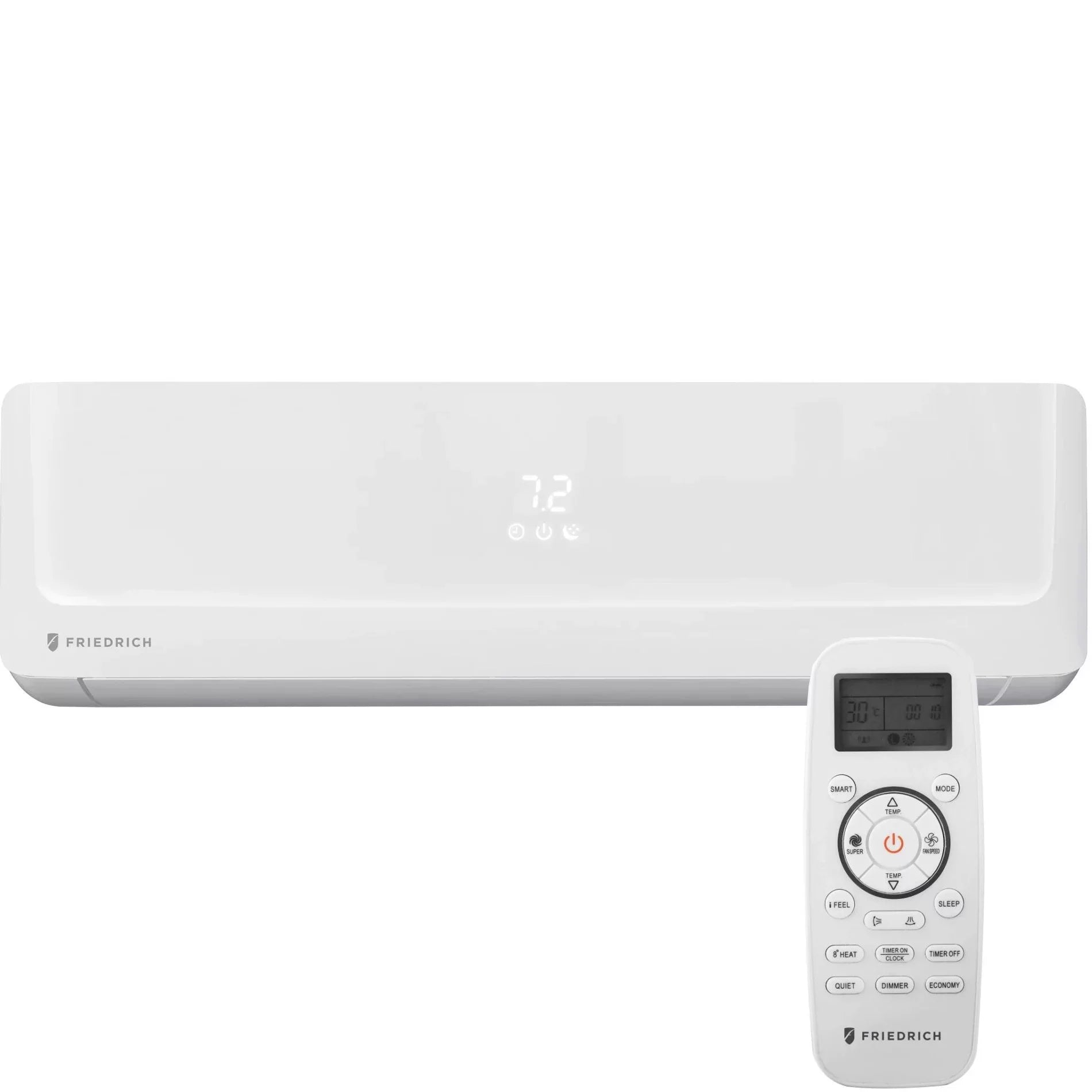 Friedrich 24000 BTU Floating Air Pro Tri-Zone Mini Sizeplit Air Conditioner with Heat Pump Bundle with Floating Air Pro Indoor 9000 BTU Air Conditioner and Heating
