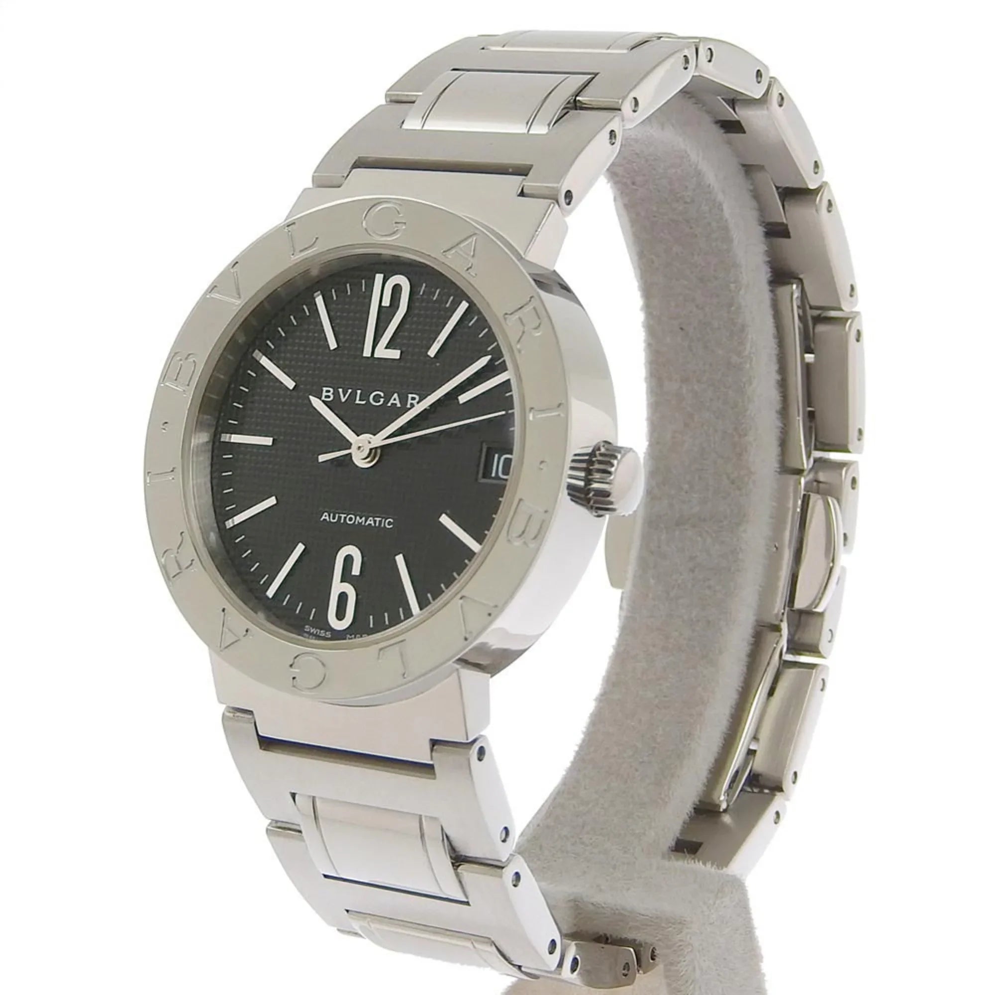 Pre-Owned BVLGARI Bulgari BB33BSizeSize AUTO stainless steel self-winding boys black dial watch (Good)