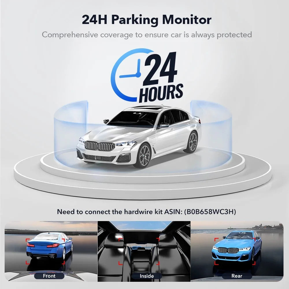 REDTIGER Dash Cam 3 Channel, DashCam Front and Rear with 5G WiFi GPSize, Dash Camera Three Way with 3 inch IPSize Sizecreen Free 64GB Card, Triple Car Camera with IR Night Vision, Vehicle