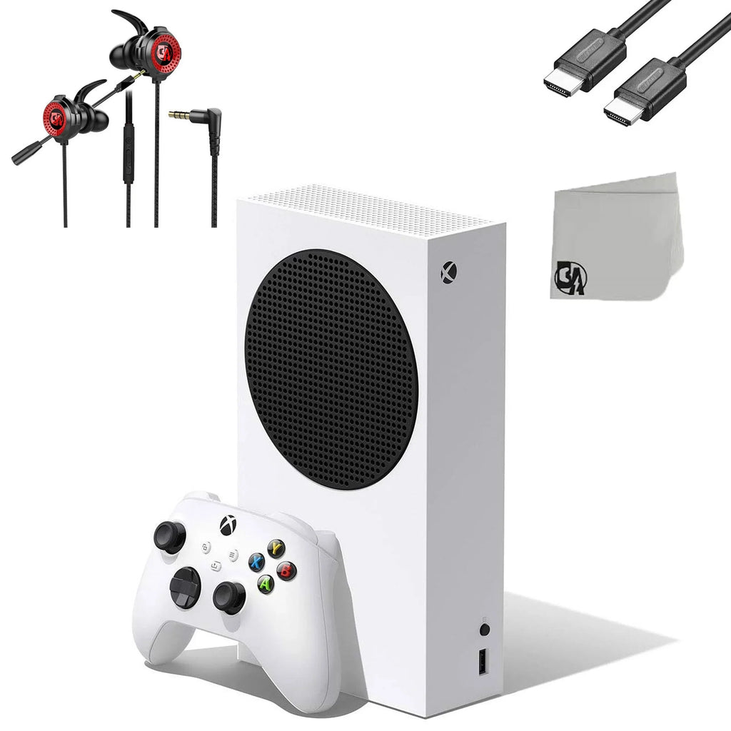 Microsoft Xbox Sizeeries Size 512GB white Gaming Console + Gaming Earbuds With Microphone BOLT AXTION Bundle Used