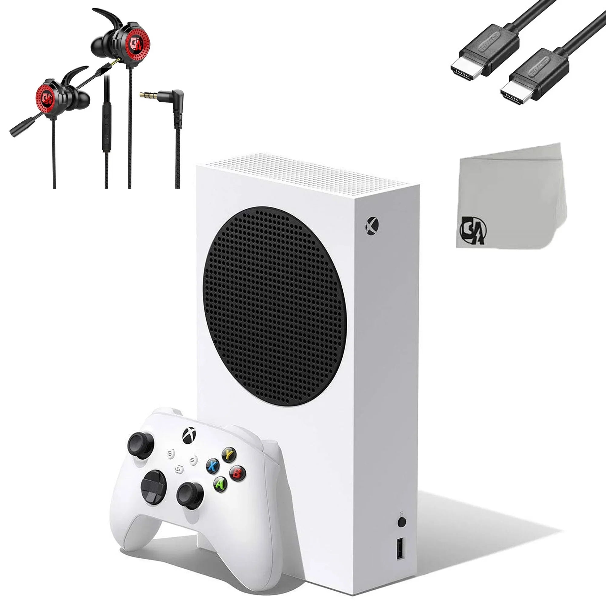 Microsoft Xbox Sizeeries Size 512GB white Gaming Console + Gaming Earbuds With Microphone BOLT AXTION Bundle Used