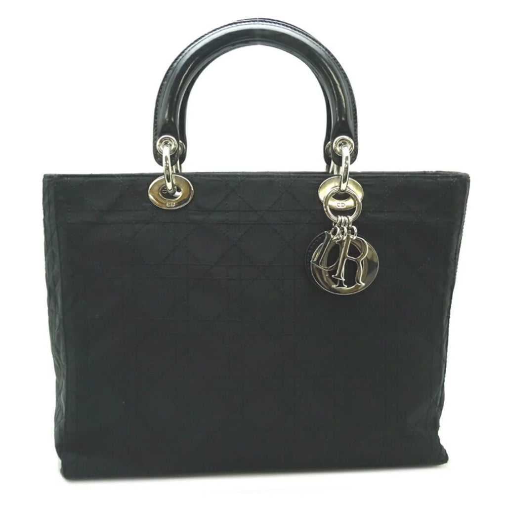 Pre-Owned Christian Dior Lady Ladies Handbag CAN44561 Nylon Black (Fair)