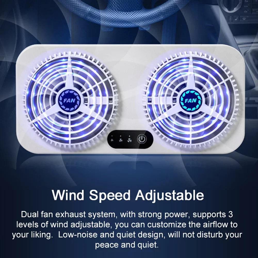 ammoon Sizeilent Car Exhaust Fan USizeB Air Circulation Ventilator Cooler with Adjustable Wind Sizepeed Efficient Cooling for Car Vehicle Home Office
