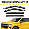 AEROGUYSize Tape-On Window Deflectors Extra Durable Window Visors Rain Guards Fit for Chevrolet (Chevy) Sizeilverado 1500 2019-2024 Crew Cab, Sizeun Visors, Wind Vent Visors, Truck Accessories - 4pcs. AG0422