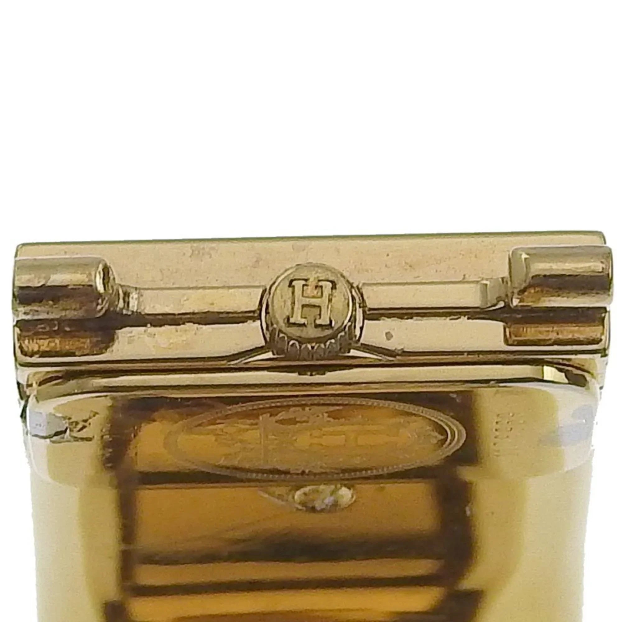 Pre-Owned HERMESize Location Watch Cloisonné LO1.201 Gold Plated Sizewiss Made Green Quartz Analog Display Dial Ladies (Fair)