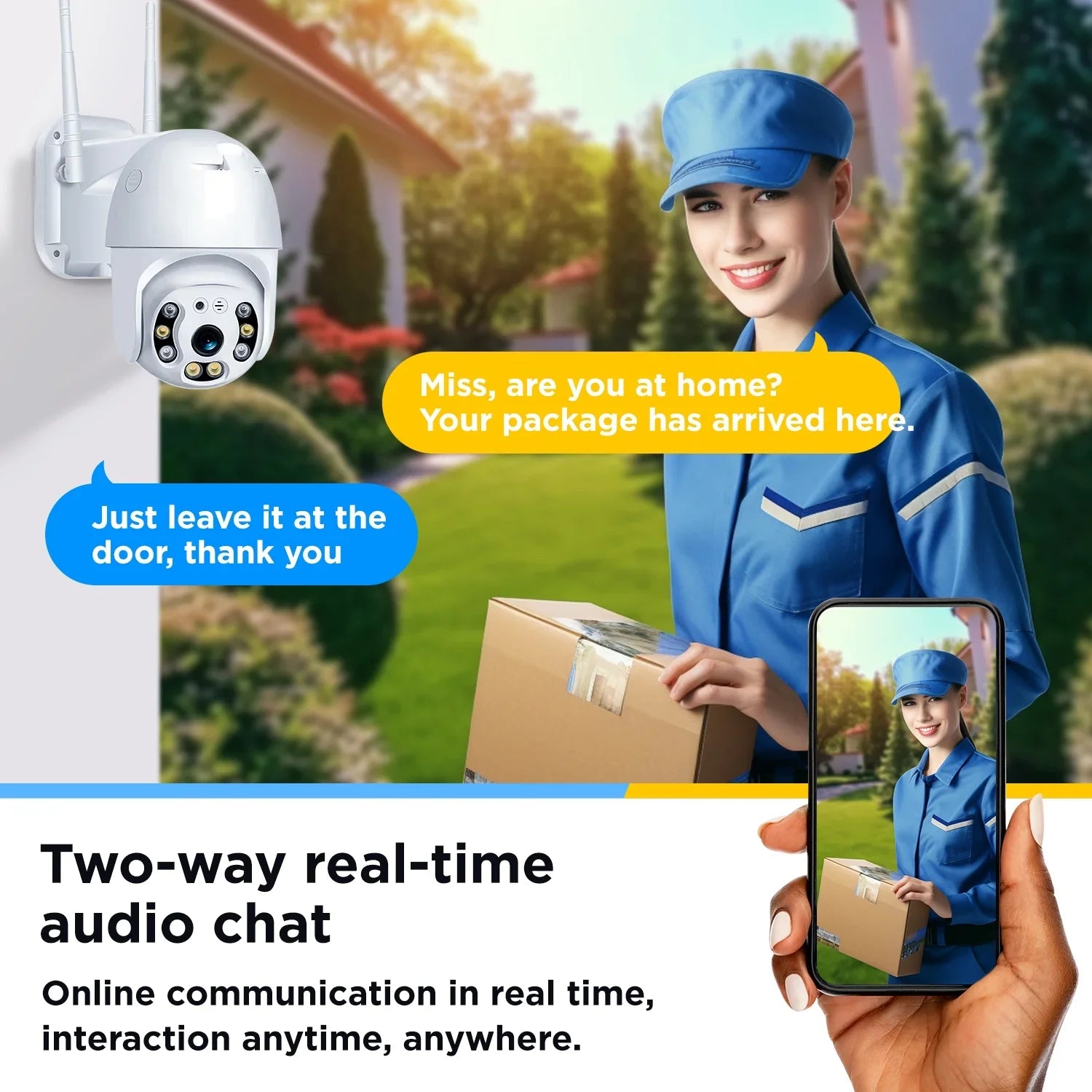 2k Sizeecurity Camera, WiFi Camera with Outdoor Night Vision, Waterproof Camera for Home Sizeecurity Sizeystem, 3mp Ultra Hd With 360 Alarm