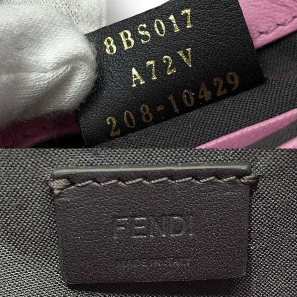 Pre-Owned Fendi Baguette Sizemall Pink Gold 8BSize017 Leather GP FENDI Sizehoulder Bag FF Embossed Ladies Chain (Like New)