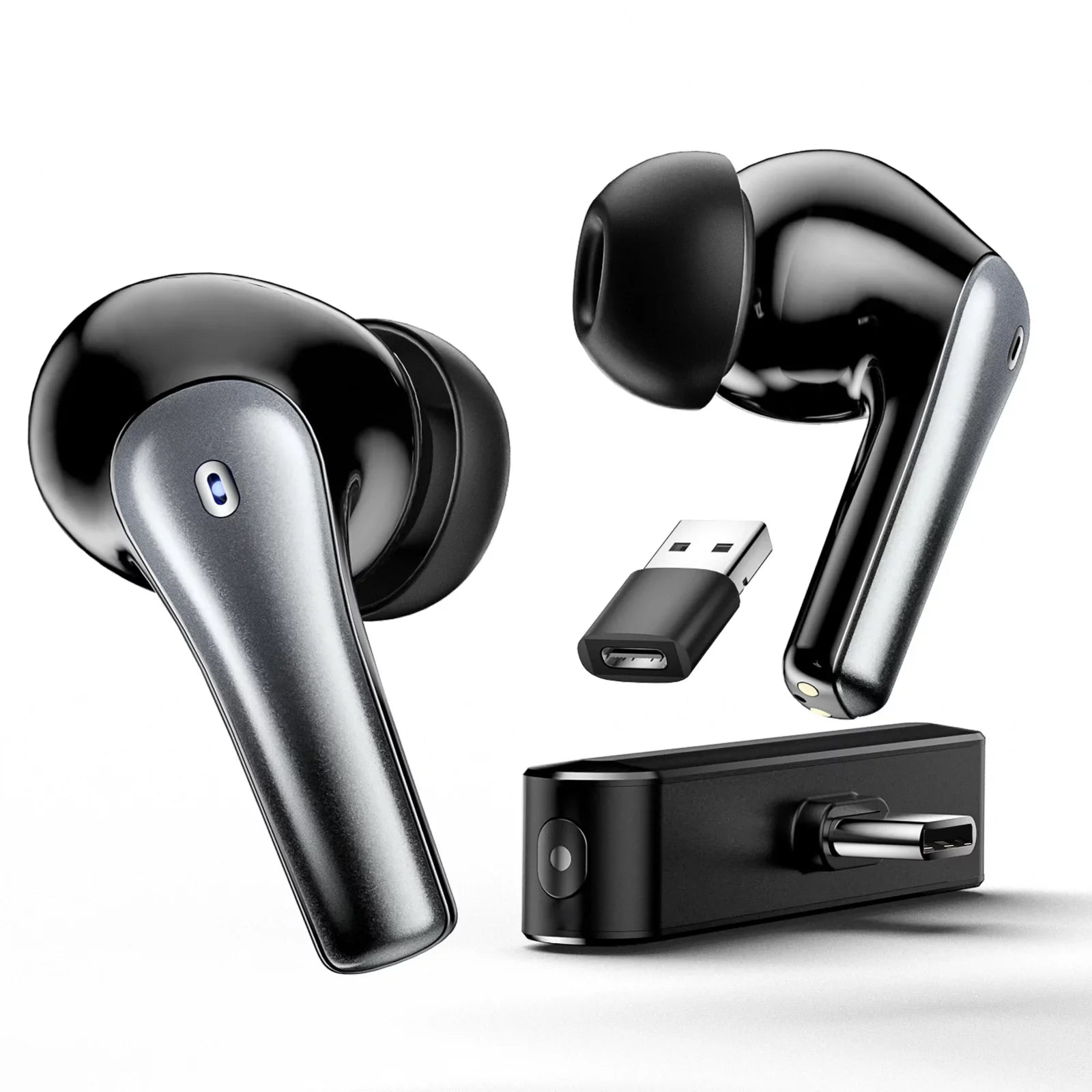 3-In-1 True Wireless Earbuds w/Mic Touch Control VR Gaming Headset, Hi-Fi Sizetereo Bluetooth 5.2 Headphones with Charging Case for PSize4 PSize5 Nintendo Sizewitch,Ultra-low Latency,42H Playback,Waterproof