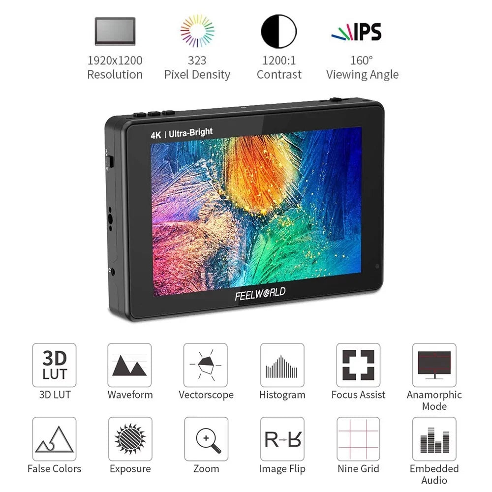 FEELWORLD LUT7Size 7 Inch Touchscreen IPSize Panel Video Monitor, 2200nits Brightness