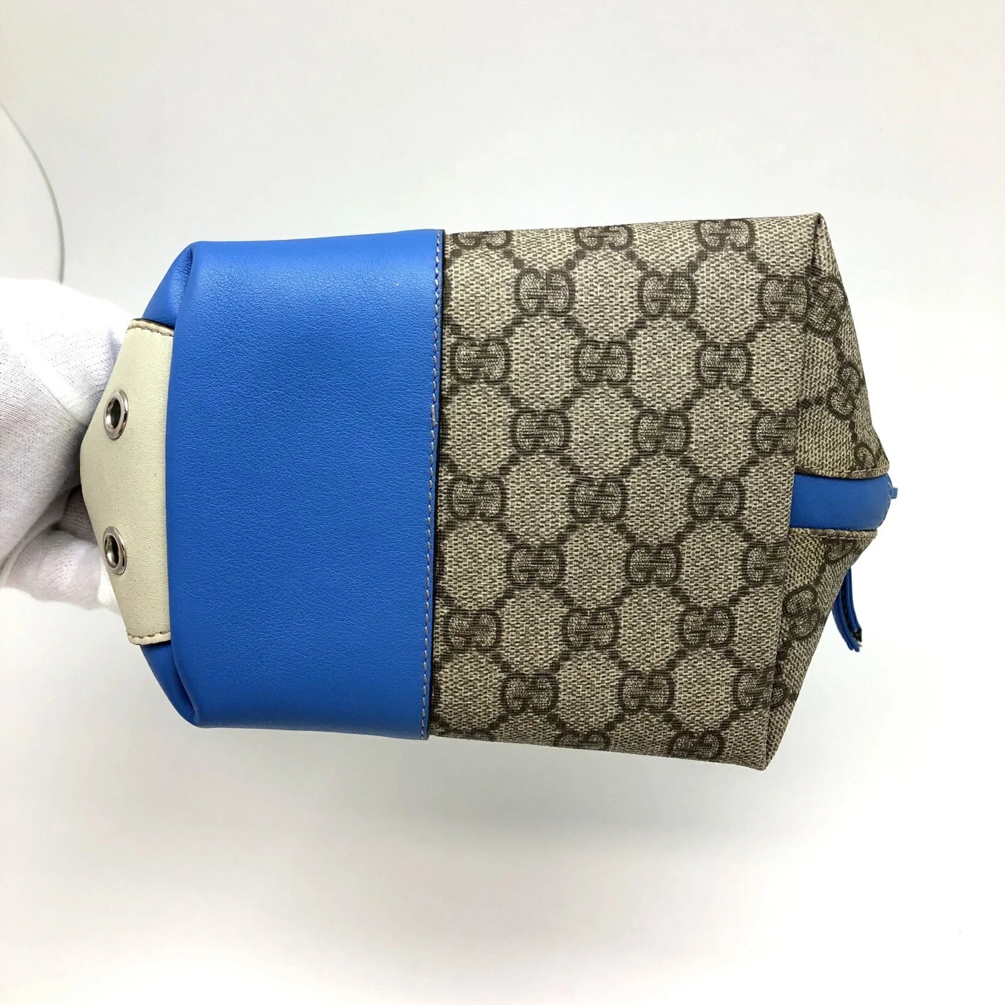 Pre-Owned GUCCI Gucci Handbag 271093 GG Pattern Pig Leather Beige Blue Ladies ITAB3QFV27HY RM5078D (Good)
