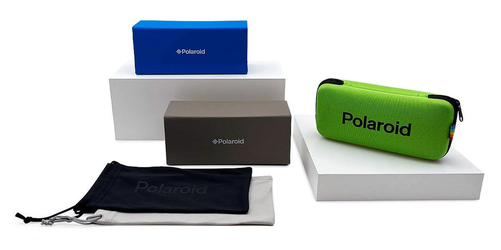 Polaroid Full Rim Rectangular Black Gold Eyeglasses