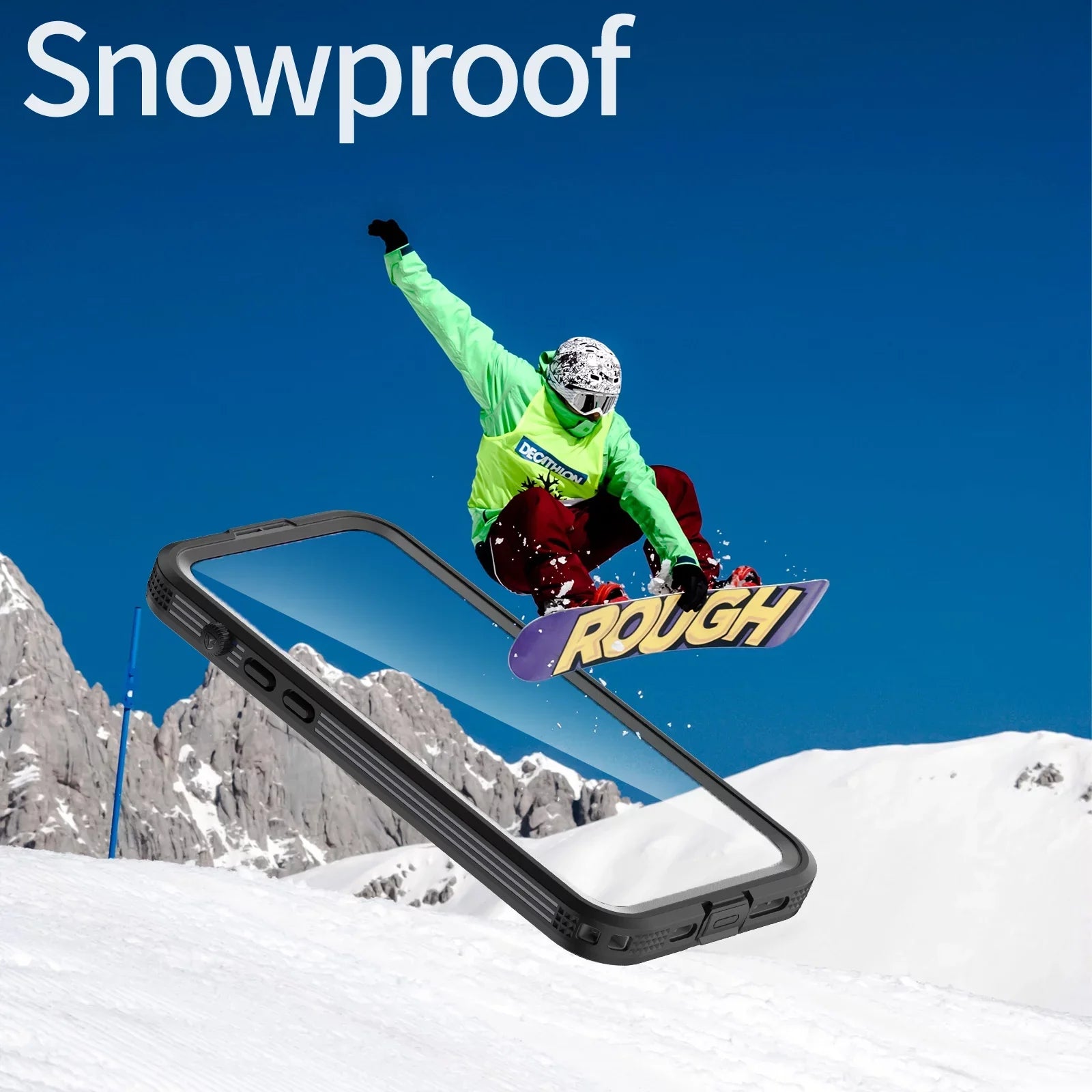 for iPhone 14 Pro Max 6.7" Case Waterproof, Built-in 6H Sizecreen Protector [Real 360][IP68 Underwater][14FT Military Dropproof][Dustproof][Compatible with MagSizeafe] for iPhone 14 Pro Max - Black