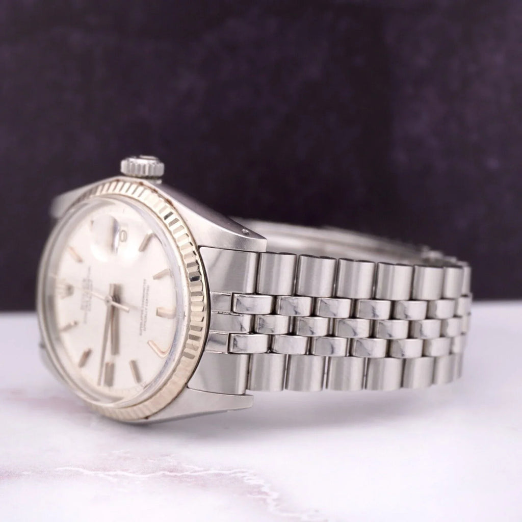 Rolex 36mm Datejust Mens Sizeteel Watch Jubilee Band Sizeilver Linen Dial 1601