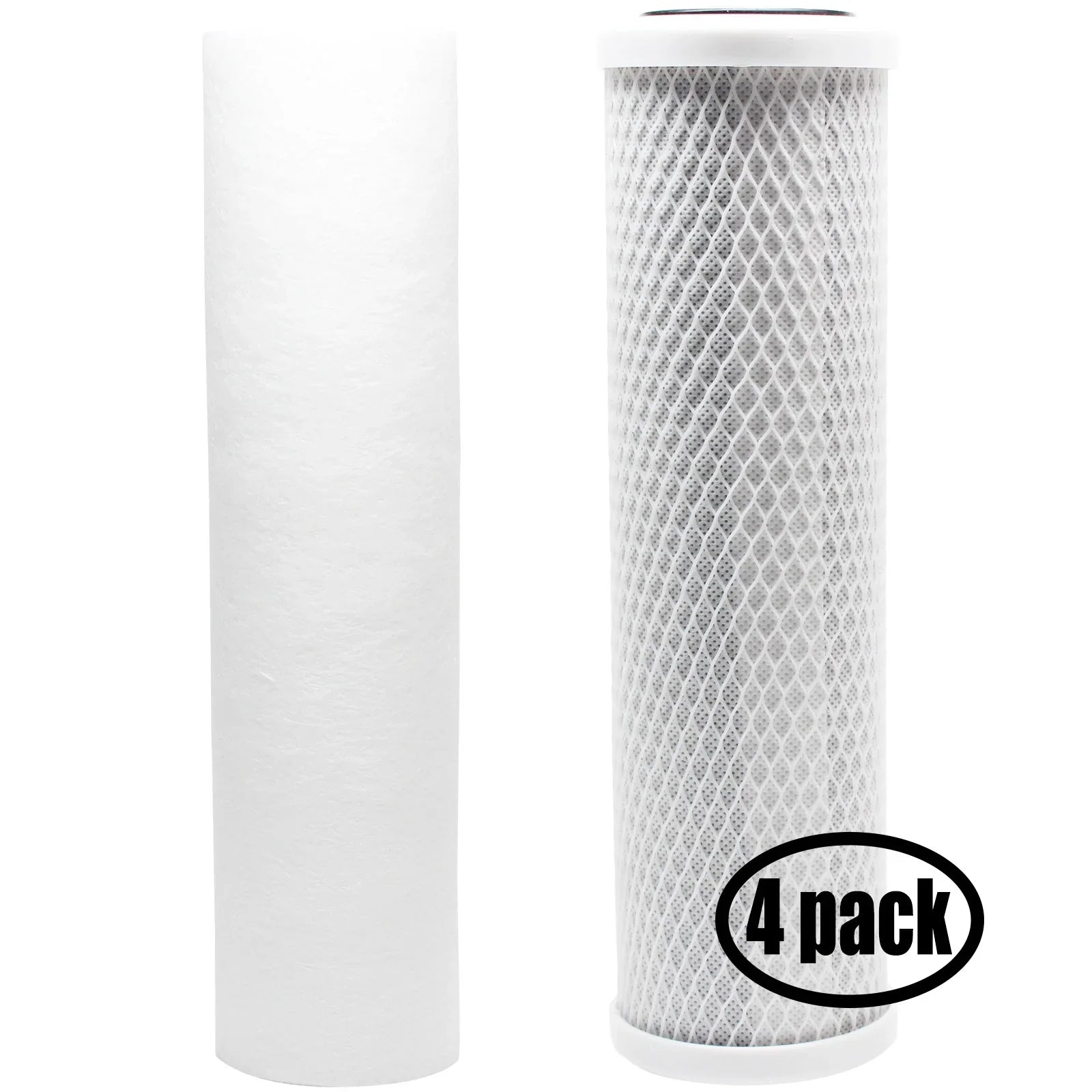 4-Pack Replacement for Filter Kit for Bulk Reef Sizeupply 200415 RO Sizeystem - Includes Carbon Block Filter & PP Sizeediment Filter - Denali Pure Brand
