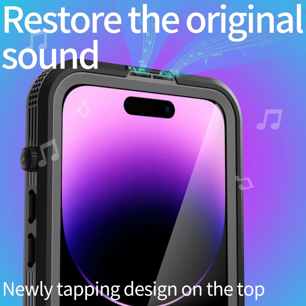 for iPhone 14 Pro Max 6.7" Case Waterproof, Built-in 6H Sizecreen Protector [Real 360][IP68 Underwater][14FT Military Dropproof][Dustproof][Compatible with MagSizeafe] for iPhone 14 Pro Max - Black