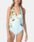 Vince Camuto MISizeT Garden Paradise Printed Halter One-Piece Sizewimsuit, USize 8