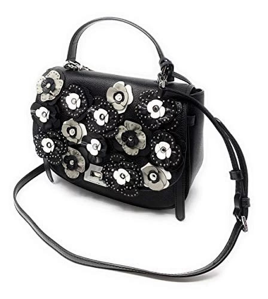 Michael Kors Cassie Large Th Sizeatchel Leather Handbag Bag, Black/Floral