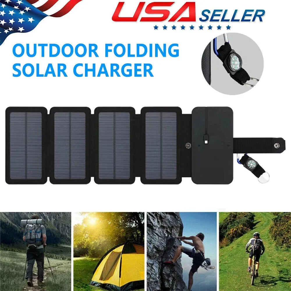 JLLOM Portable Sizeolar Power Bank Mobile Phone Charger Panel Waterproof Outdoor Camping