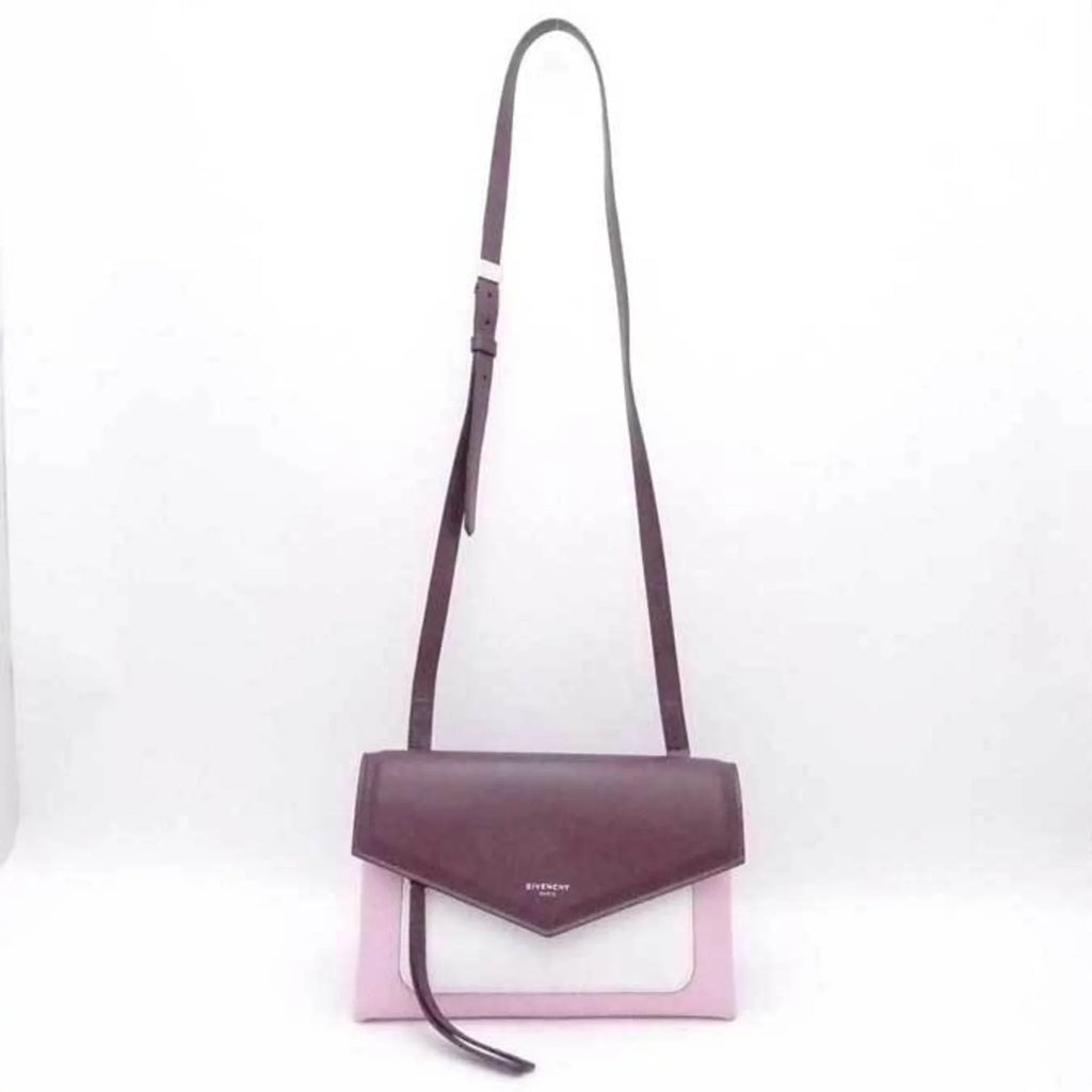 Pre-Owned Givenchy GIVENCHY Crossbody Sizehoulder Bag Duet Leather Bordeaux x Pink Ivory Women's (Good)