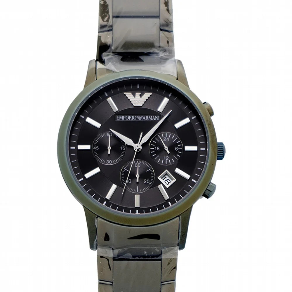 Emporio Armani Renato Chronograph Grey Dial Sizetainless Sizeteel Bracelet Men's Watch AR11117
