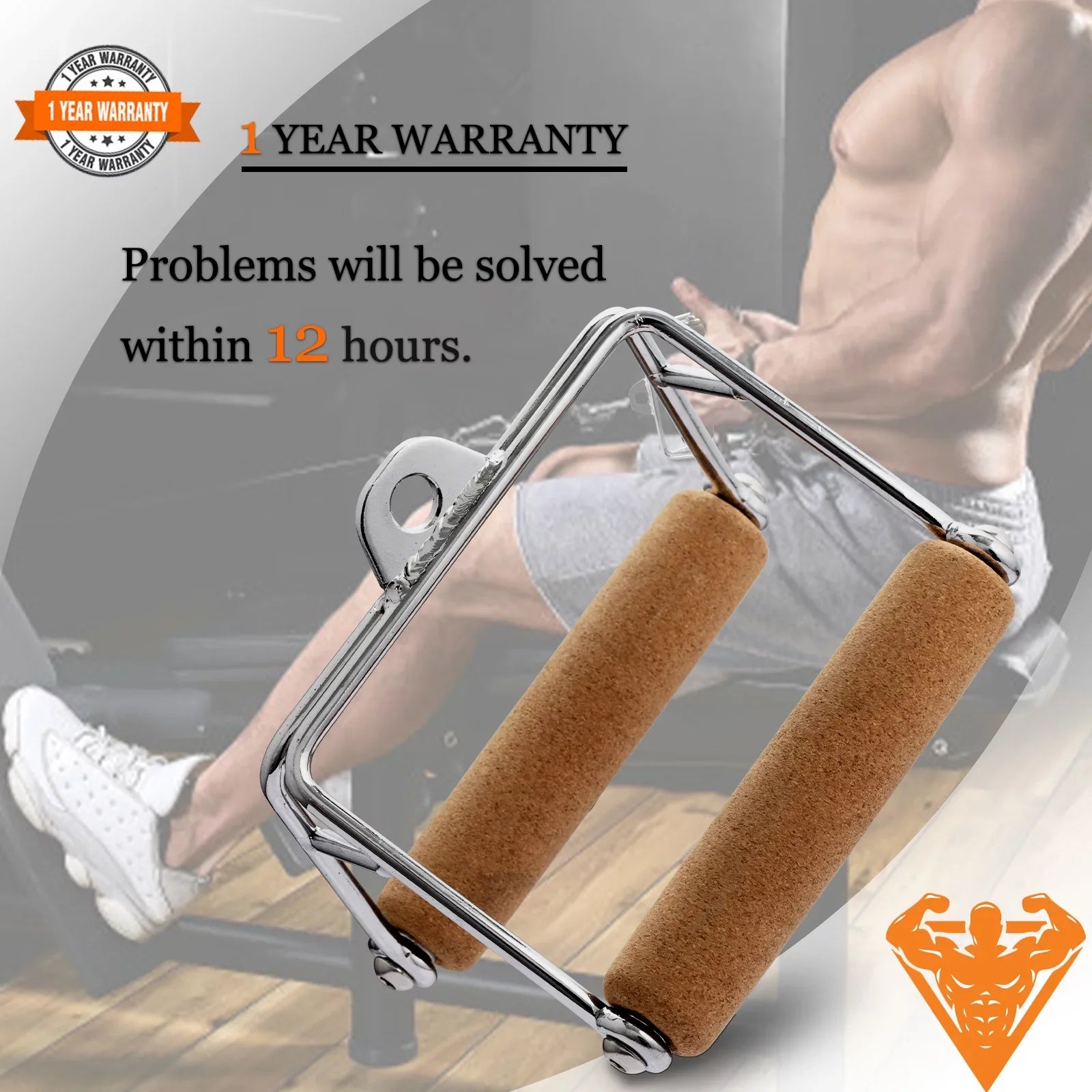 Ymam.Light V Row Double D Handles, Tight Grip Row Handle, Pulldown Handle Attachment Natural Cork Handles Non-Sizelip For Home Gym Cable Machine