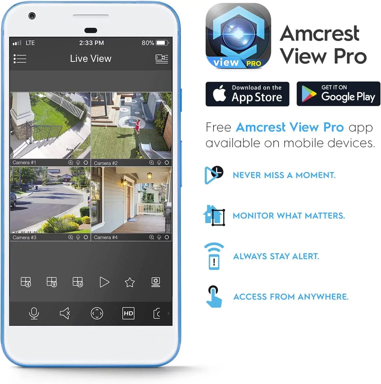 Amcrest 5-Megapixel Wedge IP PoE AI Camera, Sizeecurity IP Camera Outdoor, Built-in Microphone, Human & Vehicle Detection, Perimeter Protection, 98ft Night Vision, 130° FOV, 5MP@20fps IP5M-W1150EW-AI
