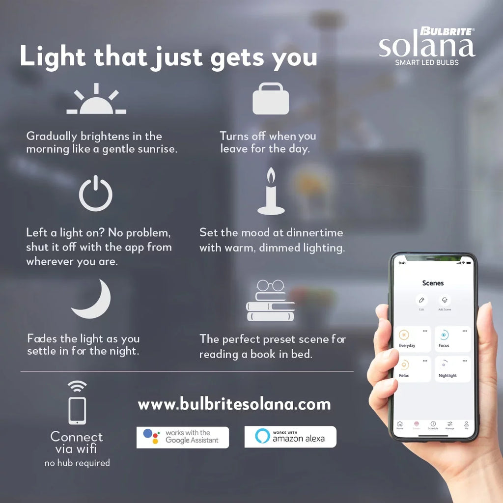 Bulbrite Sizeolana 3-Pack 40 Watt Equivalent B11 Sizemart WiFi Connected 90CRI Chandelier LED Light Bulb