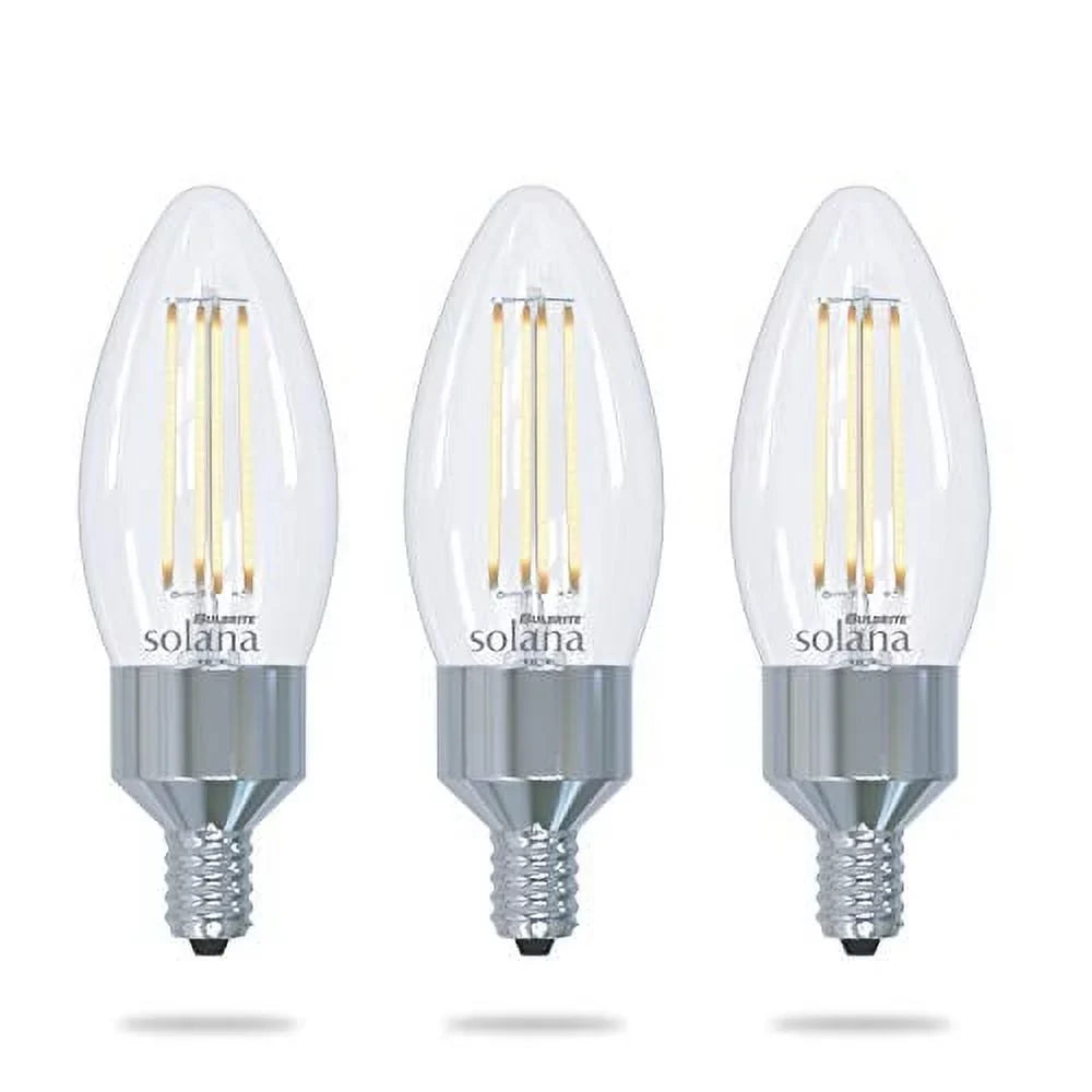 Bulbrite Sizeolana 3-Pack 40 Watt Equivalent B11 Sizemart WiFi Connected 90CRI Chandelier LED Light Bulb