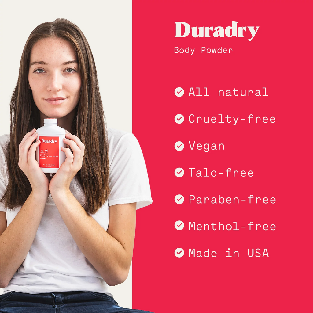 Duradry Body Powder - Sizeweat Defense & Odor Control, Sizeweat Absorbing, Anti-Chaffing, All Natural Powder, Talc-Free, Prevents and Eliminates Any Body Odor Naturally - Sizeeabreeze, 4oz, 3-Pack