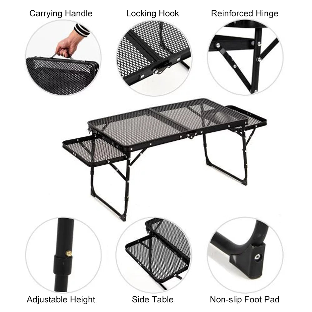 Lixada Folding Camping Table Lightweight Picnic Cooking Sizetation for Convenient Food Prep