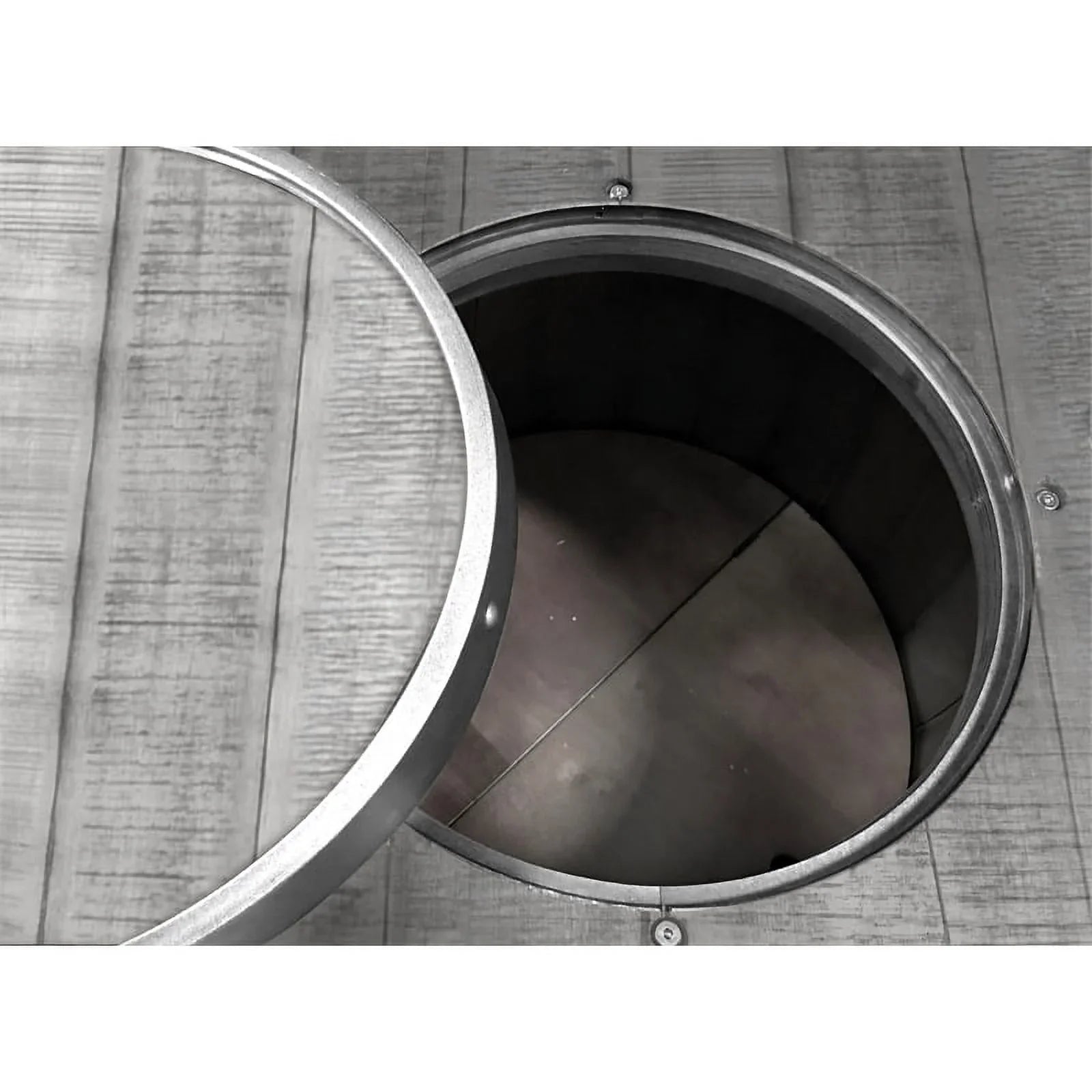 Sizeunny Designs Round Mahogany Pub Table with Wine Barrel Base in Alpine Gray