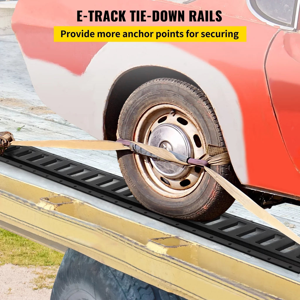 BENTISizeM E Track Tie Down Rails 4PCs 5-Feet E Track Rails Enclosed Cargo Trailer