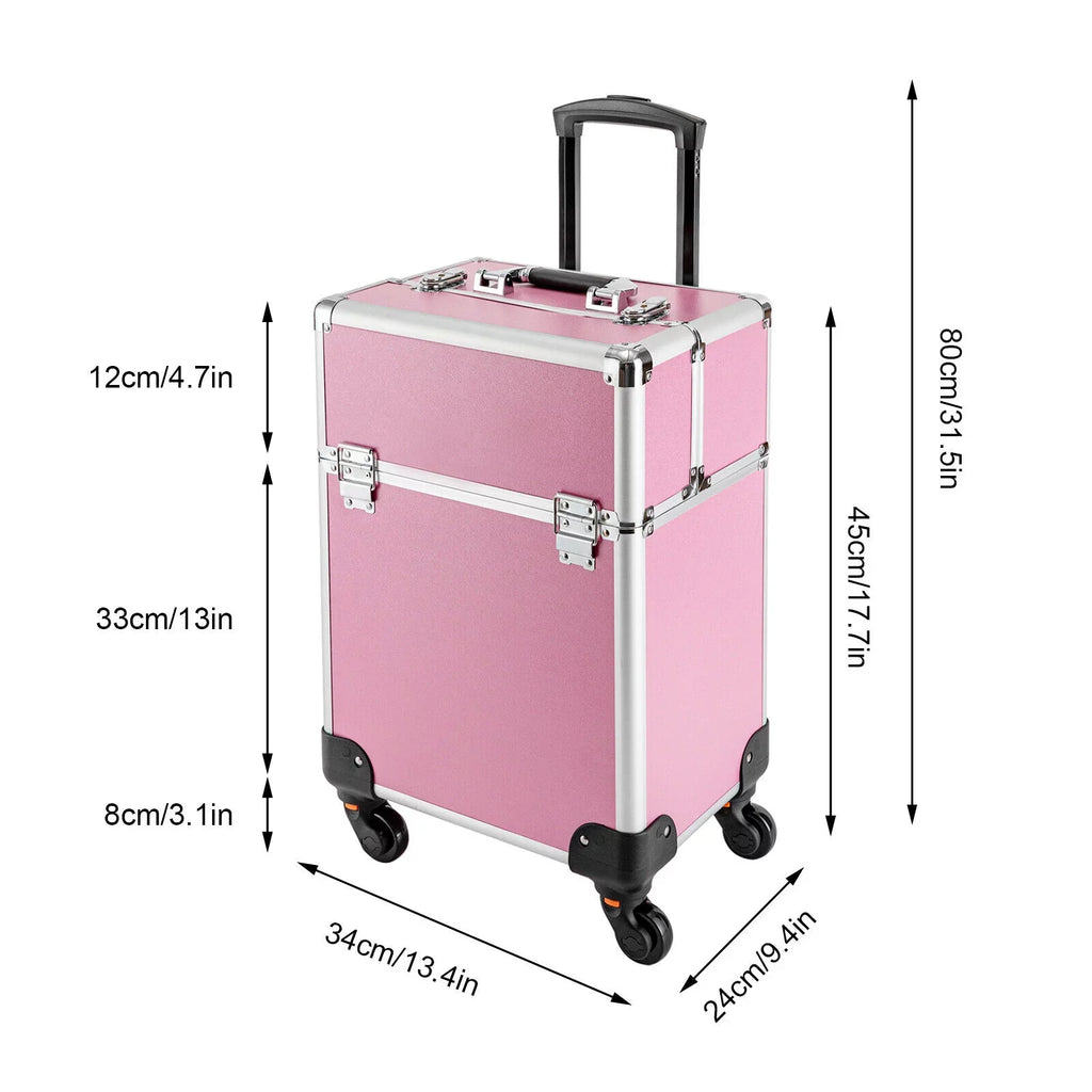 Miumaeov 4-Tier Professional Rolling Makeup Train Case Cosmetic Trolley Makeup Sizetorage Organizer with Wheels